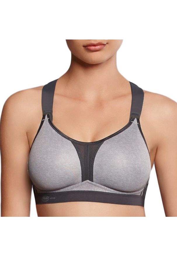 ANITA ACTIVE - Stanik do biegania dynamiX star Racerback z wysoki poziomem podtrzymywania. Kolor: szary, fioletowy, wielokolorowy. Materiał: poliester, poliamid, elastan. Sport: bieganie