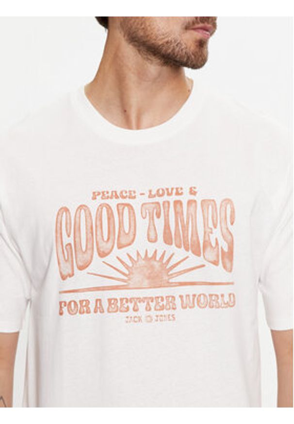 Jack & Jones - Jack&Jones T-Shirt Jprbluhippy 12255860 Biały Regular Fit. Kolor: biały. Materiał: bawełna