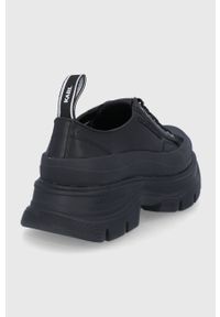 Karl Lagerfeld Tenisówki skórzane kolor czarny. Nosek buta: okrągły. Zapięcie: sznurówki. Kolor: czarny. Materiał: skóra. Obcas: na platformie
