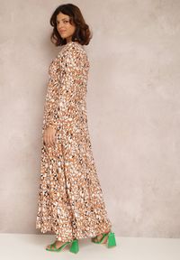 Renee - Beżowa Sukienka Phaelede. Kolor: beżowy. Typ sukienki: koszulowe. Długość: maxi