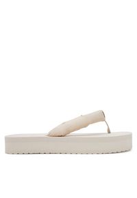 Calvin Klein Jeans Japonki Beach Sandal Flatform Ttxr Satin YW0YW01723 Beżowy. Kolor: beżowy. Materiał: materiał