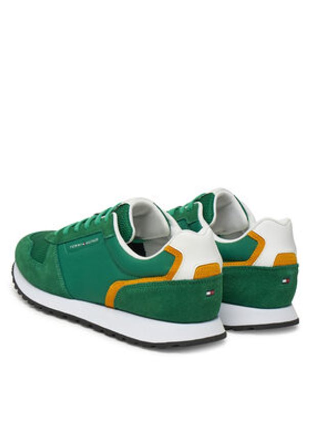 TOMMY HILFIGER - Tommy Hilfiger Sneakersy New Eva Runner Summer Nylon Pop FM0FM05427 Zielony. Kolor: zielony. Materiał: skóra, zamsz