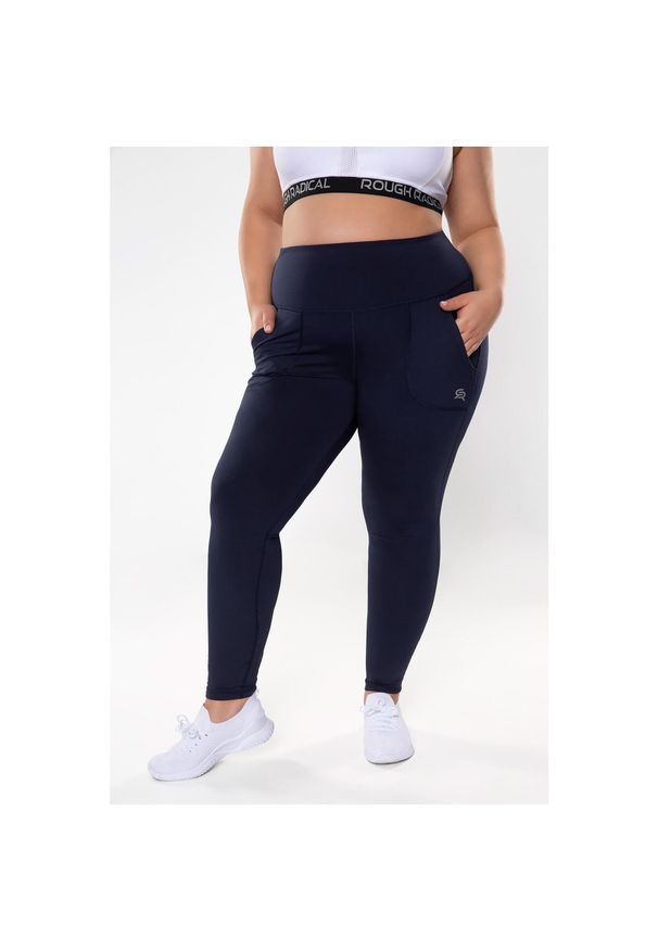 ROUGH RADICAL - Legginsy fitness damskie Rough Radical Cosy Plus size. Kolekcja: plus size. Kolor: niebieski. Sport: fitness