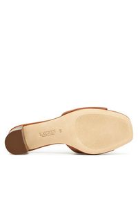 Lauren Ralph Lauren - LAUREN RALPH LAUREN Klapki Everley Block-Heel 802974364002 Brązowy. Kolor: brązowy. Materiał: skóra #4