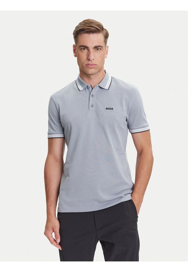 BOSS Polo Paddy 50469055 Szary Regular Fit. Typ kołnierza: polo. Kolor: szary. Materiał: bawełna