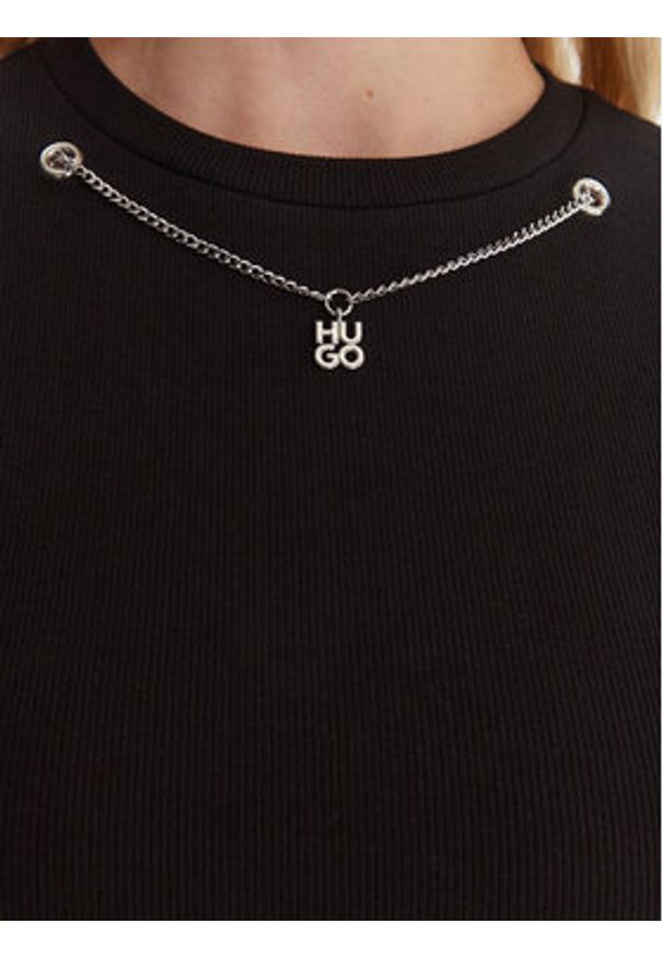 Hugo - HUGO T-Shirt Dannecy 50549392 Czarny Regular Fit. Kolor: czarny. Materiał: bawełna