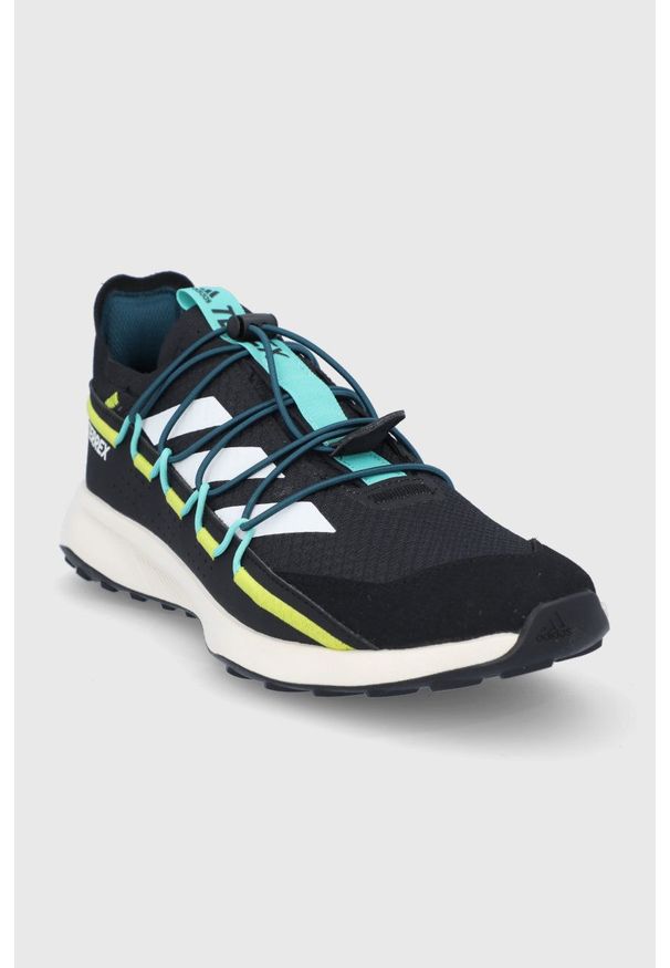 adidas TERREX Buty męskie kolor czarny. Nosek buta: okrągły. Zapięcie: sznurówki. Kolor: czarny. Model: Adidas Terrex