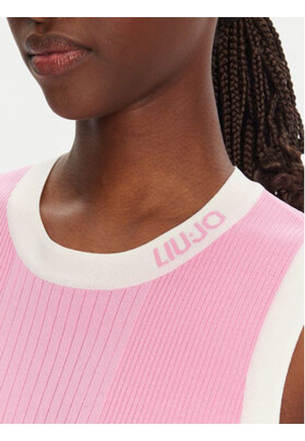 Liu Jo Sport Sweter TA5092 MS022 Różowy Regular Fit. Kolor: różowy. Materiał: syntetyk. Styl: sportowy