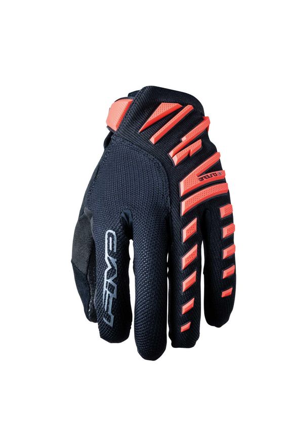 FIVE GLOVES - Rękawice ENDURO AIR - FLUO RED/BLACK (fluorescencyjny czerwony/czarny) - S/8. Kolor: czerwony, wielokolorowy, czarny. Sport: kolarstwo