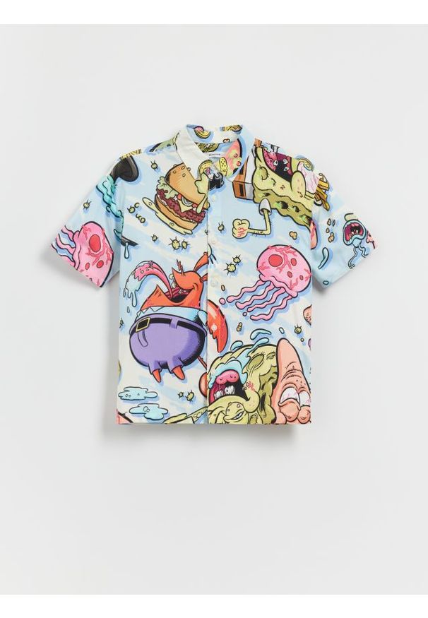 Reserved - Koszula SpongeBob - jasnoniebieski. Kolor: niebieski. Materiał: wiskoza