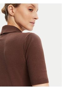 Weekend Max Mara Polo Roncolo 2525366071 Brązowy Regular Fit. Typ kołnierza: polo. Kolor: brązowy. Materiał: bawełna #5