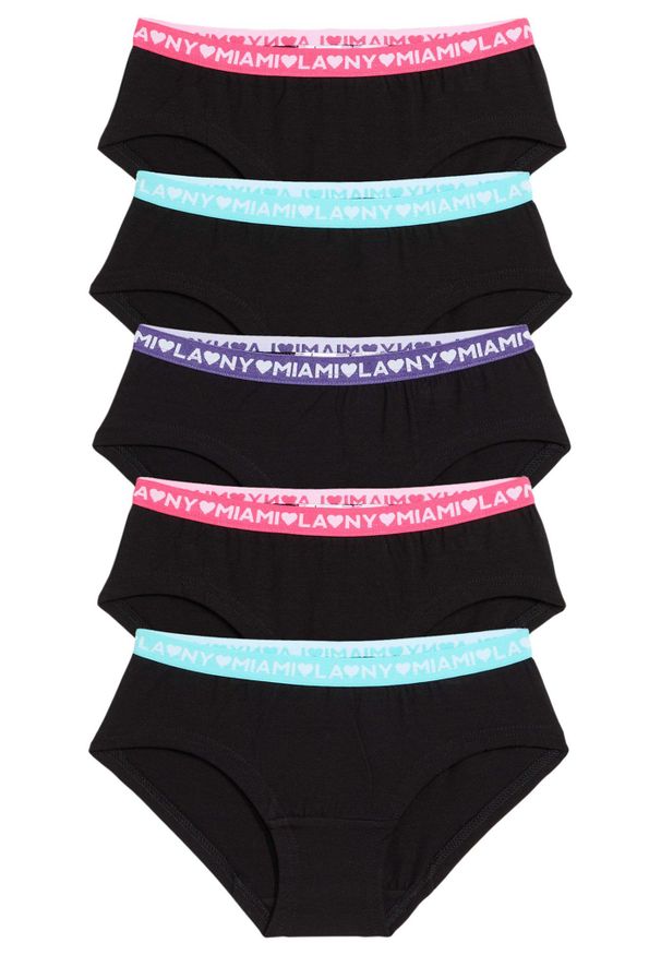 bonprix - Figi z miękką bawełną organiczną (5 par). Kolor: czarny. Materiał: bawełna