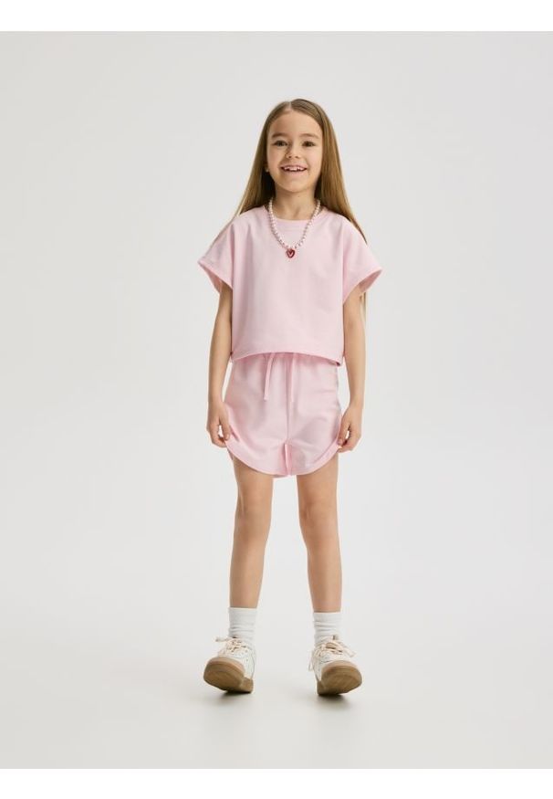 Reserved - Bawełniany komplet - pastelowy róż. Kolor: różowy. Materiał: bawełna