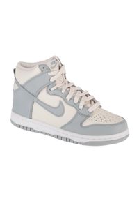 Nike - Buty sportowe Sneakersy damskie, Dunk High Bg. Kolor: biały. Materiał: guma, skóra, tkanina, materiał, syntetyk. Sport: turystyka piesza