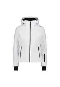 Kurtka damska narciarska CMP 34W3976. Typ kołnierza: kaptur. Kolor: biały. Materiał: softshell. Sezon: zima. Sport: narciarstwo #1
