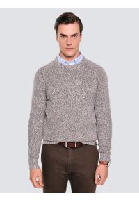 Big-Star - Sweter męski melanżowy brązowy Waltero 804. Okazja: na co dzień. Kolor: brązowy. Materiał: jeans, dzianina. Wzór: melanż. Styl: casual, klasyczny, elegancki