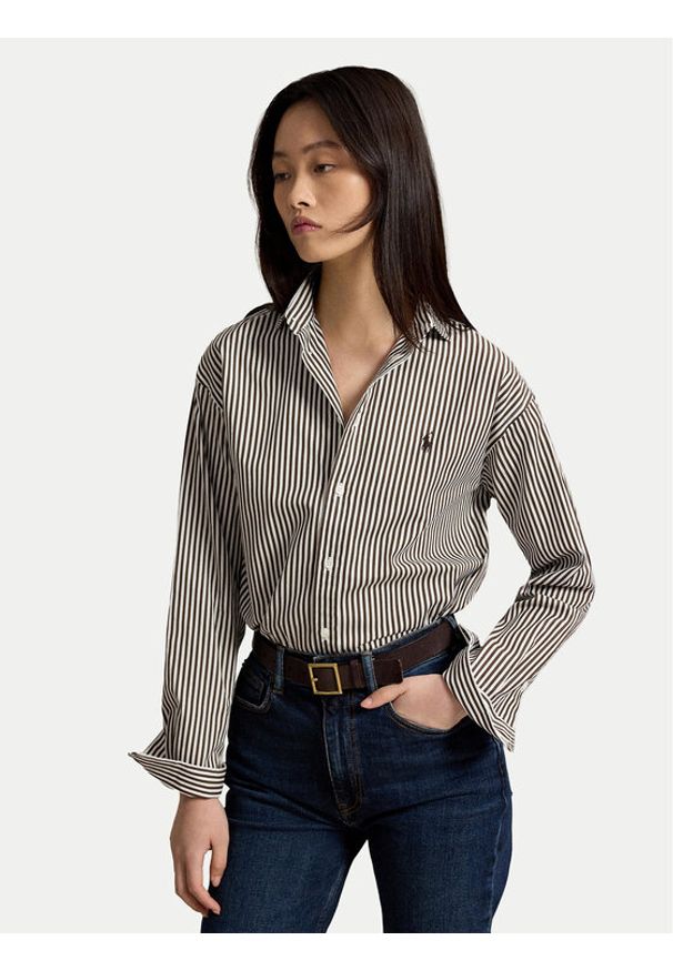 Polo Ralph Lauren Koszula 211910743510 Brązowy Regular Fit. Typ kołnierza: polo. Kolor: brązowy. Materiał: bawełna