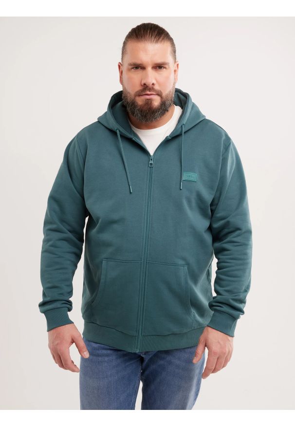Big-Star - Bluza męska rozpinana z kapturem zielona Artish 304. Okazja: na co dzień. Typ kołnierza: kaptur. Kolor: zielony. Materiał: dzianina, materiał, dresówka, bawełna, jeans. Wzór: ze splotem. Styl: sportowy, casual