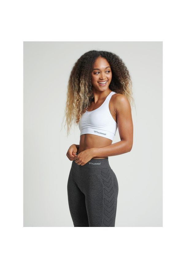Stanik fitness cardio Hummel hmltif. Kolor: biały. Materiał: materiał. Sport: fitness