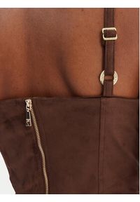 Guess Top W6RH03 WJ472 Brązowy Slim Fit. Kolor: brązowy. Materiał: syntetyk #5