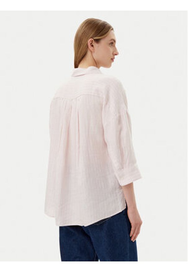 TOMMY HILFIGER - Tommy Hilfiger Koszula WW0WW46169 Różowy Loose Fit. Kolor: różowy. Materiał: len