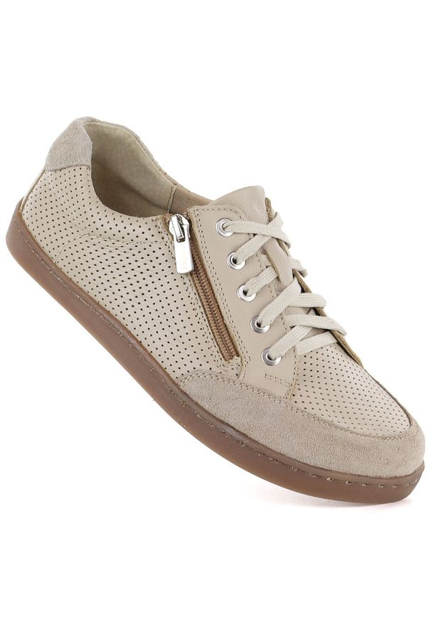 Helios - Skórzane półbuty damskie tęgość H ekri Halios 470. Materiał: skóra