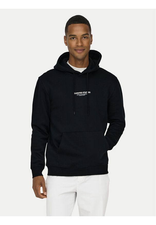Only & Sons Bluza Curated 22030921 Czarny Regular Fit. Kolor: czarny. Materiał: syntetyk, bawełna