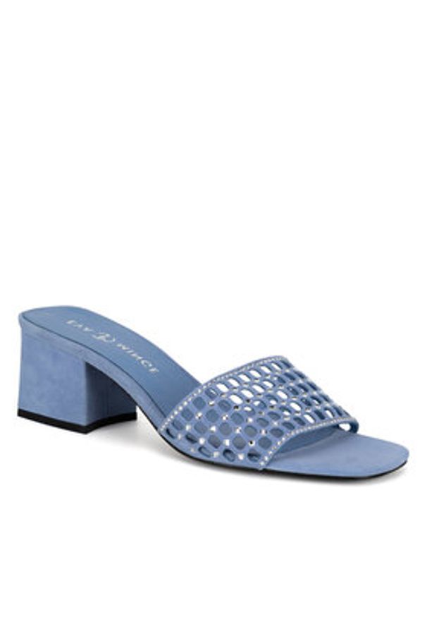 Eva Minge Klapki VERA-1559-2-1 Niebieski. Kolor: niebieski. Materiał: skóra