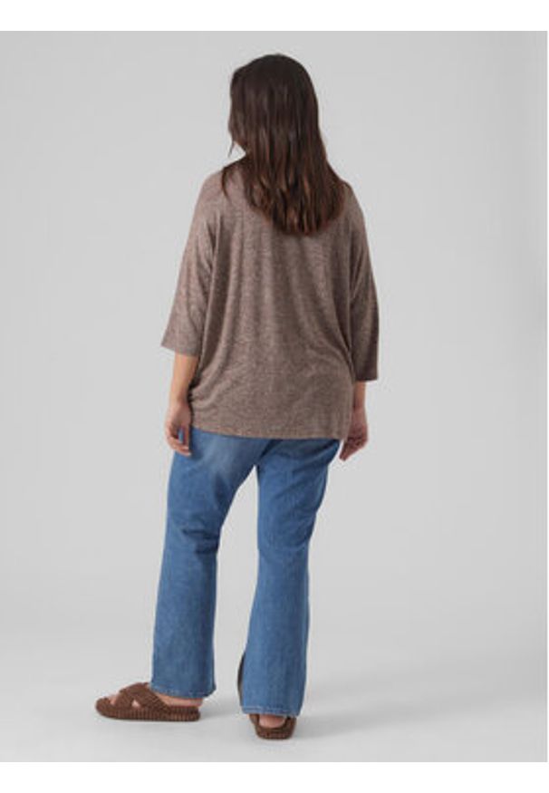 Vero Moda Curve Bluzka Brianna 10297287 Brązowy Regular Fit. Kolor: brązowy. Materiał: syntetyk