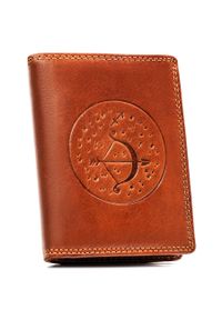 Portfel skórzany Peterson znak zodiaku PTN N4-EBS brązowy. Kolor: brązowy. Materiał: skóra