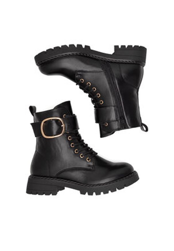 DeeZee Trzewiki WS6116-11 Czarny. Kolor: czarny. Materiał: materiał