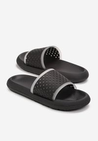 Renee - Czarne Basenowe Klapki z Perforacją Palencia. Okazja: na co dzień, na plażę. Kolor: czarny. Styl: casual #3