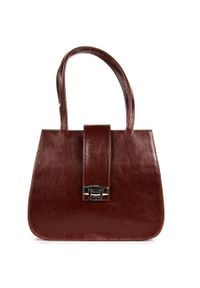 Torebka skórzana kuferek DAN-A T240 koniakowa. Materiał: skórzane. Styl: elegancki, klasyczny #1