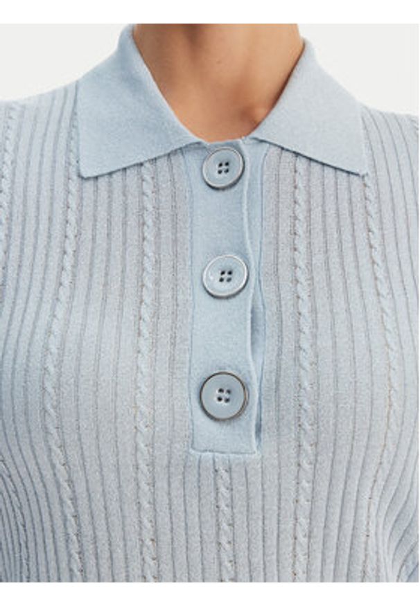 Liu Jo Polo WA6285 MS46J Błękitny Slim Fit. Typ kołnierza: polo. Kolor: niebieski. Materiał: wiskoza