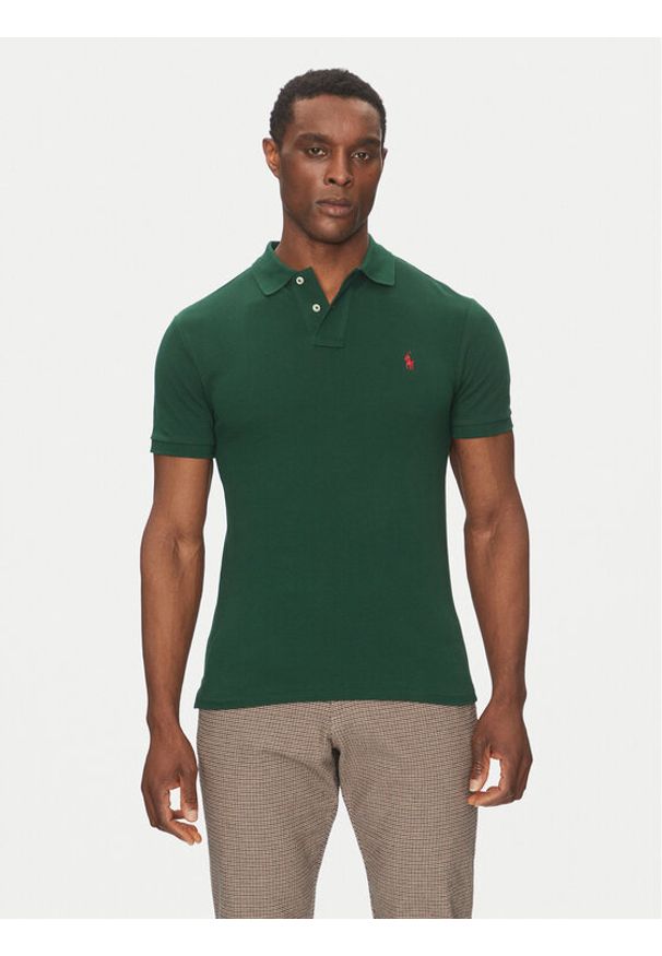 Polo Ralph Lauren Polo Core Replen 710795080 Zielony Slim Fit. Typ kołnierza: polo. Kolor: zielony. Materiał: bawełna
