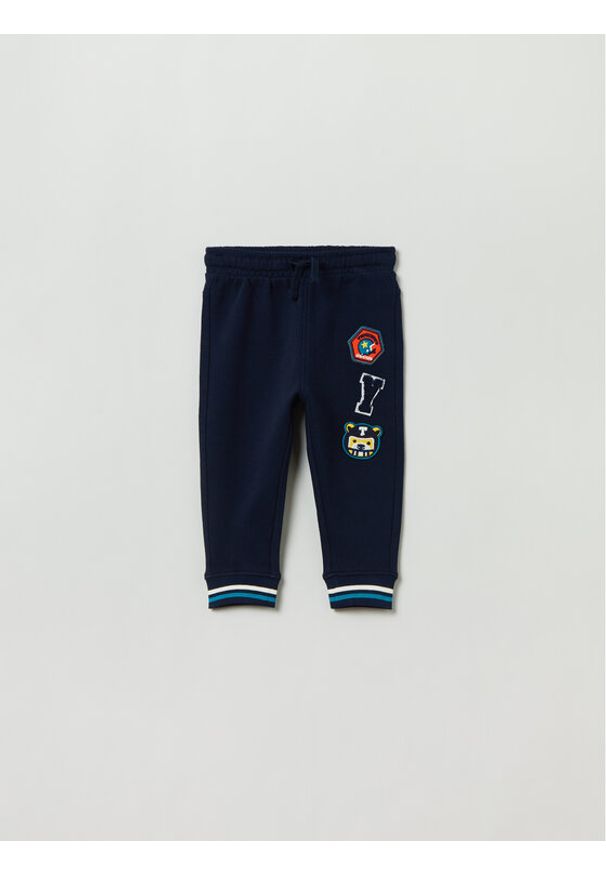 OVS Spodnie dresowe 1842637 Granatowy Regular Fit. Kolor: niebieski. Materiał: bawełna