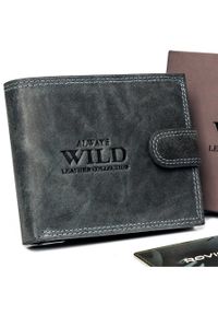 ALWAYS WILD - Skórzany portfel Always Wild N0035L-CHM czarny. Kolor: czarny. Materiał: skóra