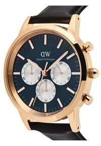 Daniel Wellington Zegarek Iconic Chronograph St Mawes Arctic Panda DW00100877 Czarny. Kolor: czarny. Materiał: skóra #6