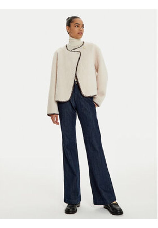 Oui - OUI Kurtka przejściowa 88997 Beżowy Oversize. Kolor: beżowy. Materiał: syntetyk