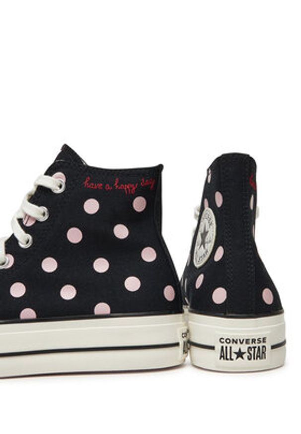 Converse Trampki Chuck Taylor All Star Lift Platform Polka Dots A10688C Czarny. Kolor: czarny. Materiał: materiał. Obcas: na platformie