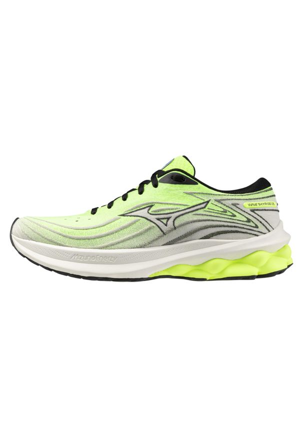 Buty do biegania męskie Mizuno Wave Skyrise 5 Neo Lime. Szerokość cholewki: normalna. Wzór: ze splotem. Model: Mizuno Wave. Sport: bieganie
