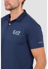 EA7 Emporio Armani - EA7 Granatowa męska koszulka polo Ventus 7, Rozmiar M. Typ kołnierza: polo. Kolor: niebieski