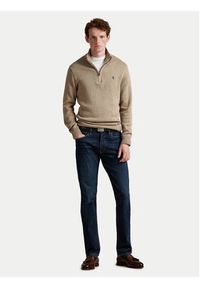 Polo Ralph Lauren Sweter 710859939510 Beżowy Regular Fit. Typ kołnierza: polo. Kolor: beżowy. Materiał: bawełna #4