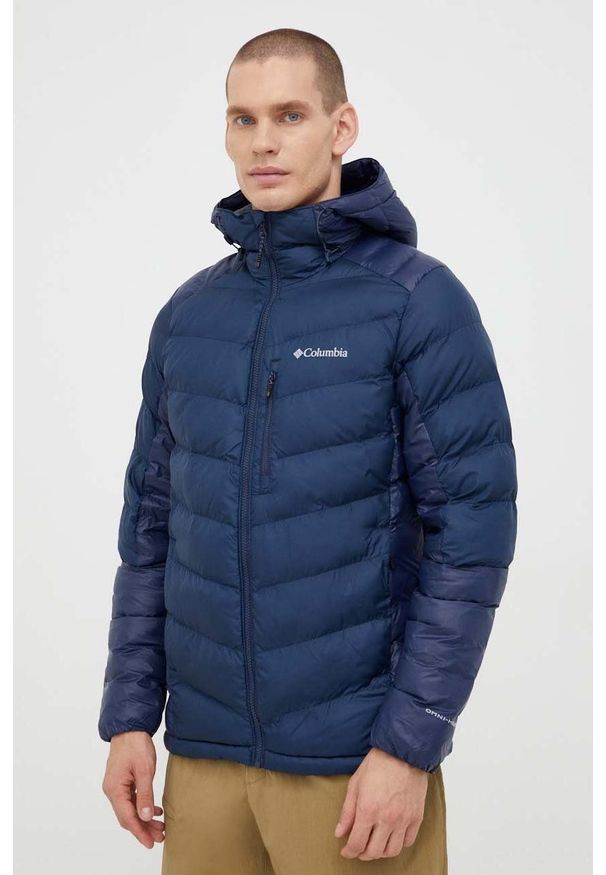 columbia - Columbia kurtka sportowa Labyrinth Loop Hooded Ja kolor granatowy zimowa 1957343. Kolor: niebieski. Materiał: skóra, materiał, włókno. Sezon: zima. Styl: sportowy