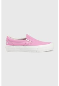 Vans tenisówki Slip-On VR3 damskie kolor fioletowy VN0007NCBLH1. Zapięcie: bez zapięcia. Kolor: fioletowy. Materiał: materiał, guma #1