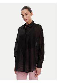 ACCESS FASHION Koszula 53-7068-104 Czarny Loose Fit. Kolor: czarny. Materiał: lyocell