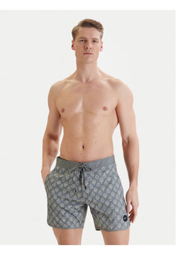 RVCA Szorty kąpielowe Freeport M1072RFT Szary Regular Fit. Kolor: szary. Materiał: bawełna