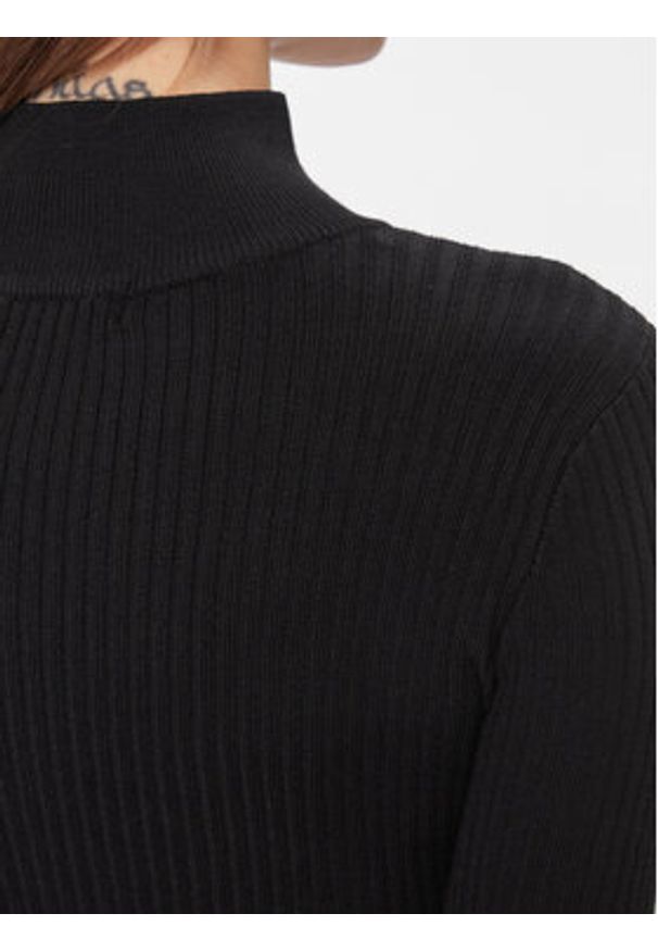 Brave Soul Sweter LK-364ZIP Czarny Regular Fit. Kolor: czarny. Materiał: wiskoza