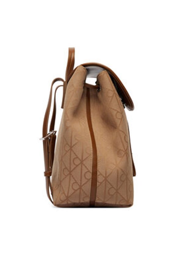 Calvin Klein Plecak Emblem Aop Jacquard LV04F3536G Brązowy. Kolor: brązowy. Materiał: materiał