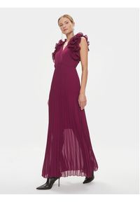 ViCOLO Sukienka wieczorowa TR0635 Bordowy Regular Fit. Kolor: czerwony. Materiał: syntetyk. Styl: wizytowy #5